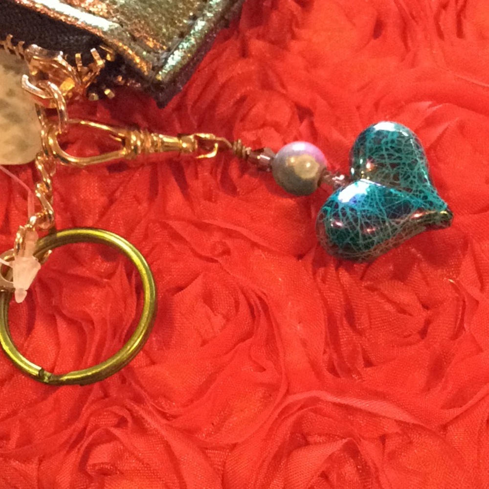 Boutique: Irredescent coin, card carrier key chain purse. - Picture 6 of 8